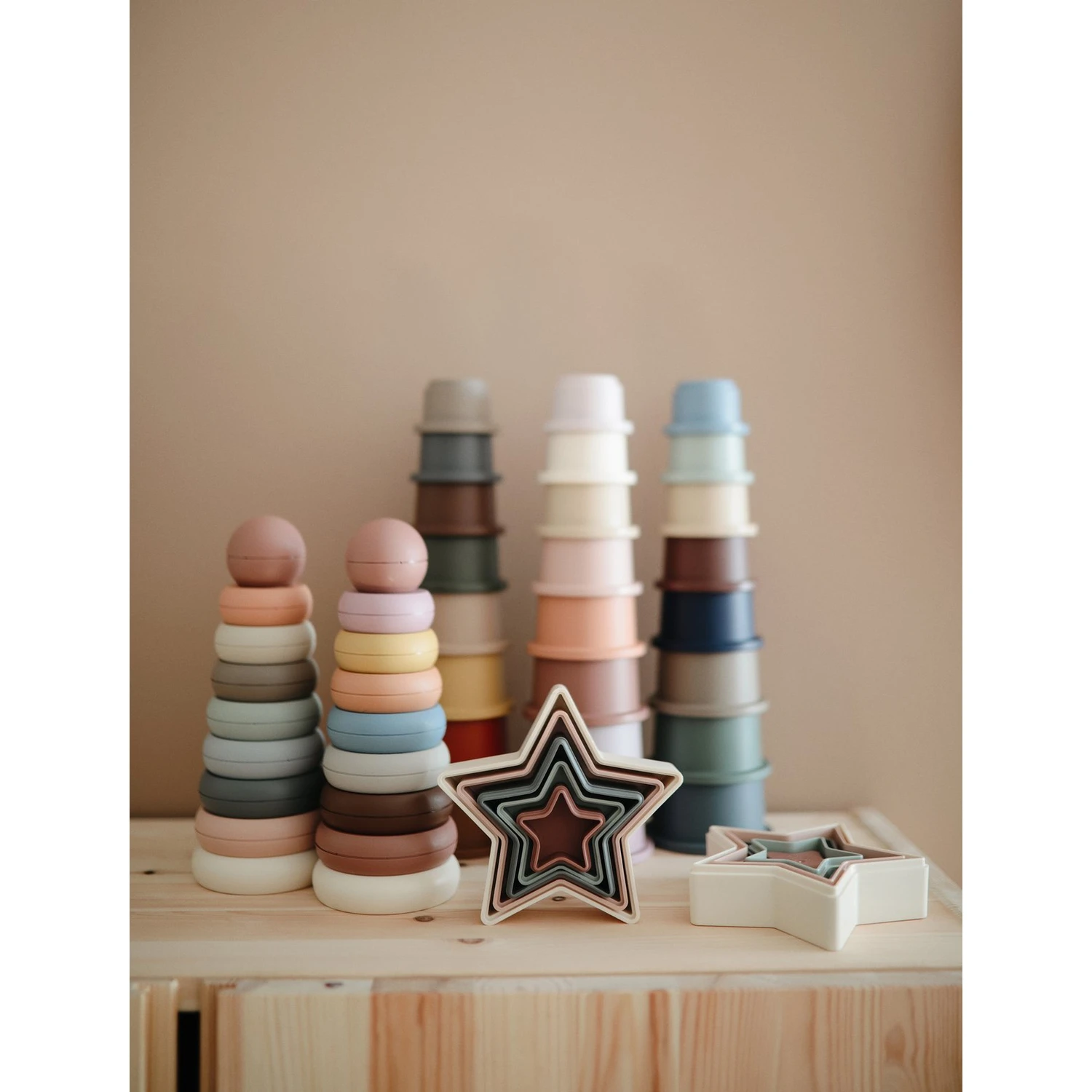 Mushie Anneaux à Empiler Rustic 4 Mushie Anneaux à Empiler Rustic – Image 4