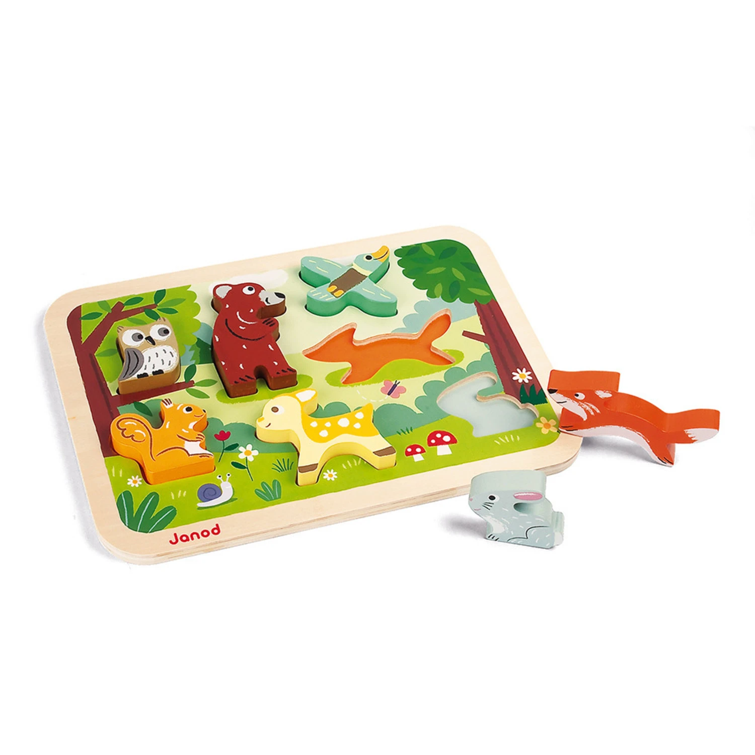 Janod Chunky Puzzle Forêt (7 Pièces) 2 Janod Chunky Puzzle Forêt (7 Pièces) – Image 2