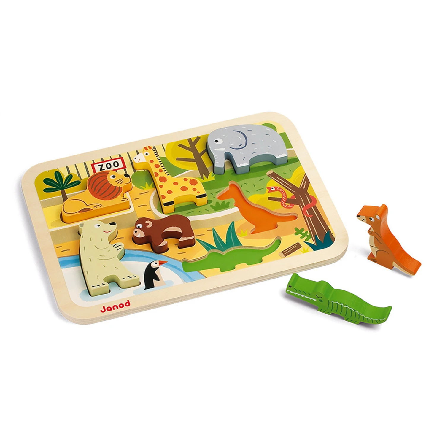 Janod Chunky Puzzle Zoo (7 Pièces) 2 Janod Chunky Puzzle Zoo (7 Pièces) – Image 2
