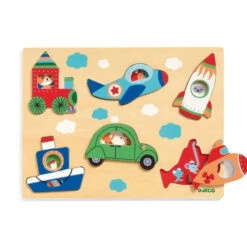 Djeco Puzzle à Encastrer - Coucou Vroum