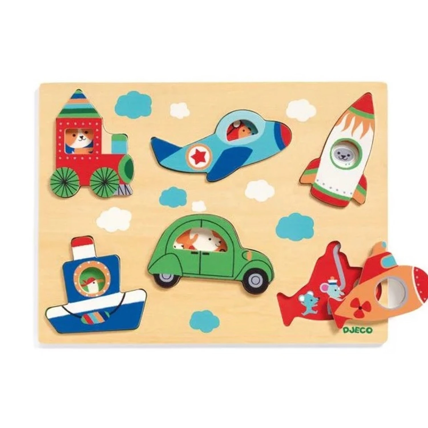 Djeco Puzzle à Encastrer - Coucou Vroum 1 Djeco Puzzle à Encastrer - Coucou Vroum