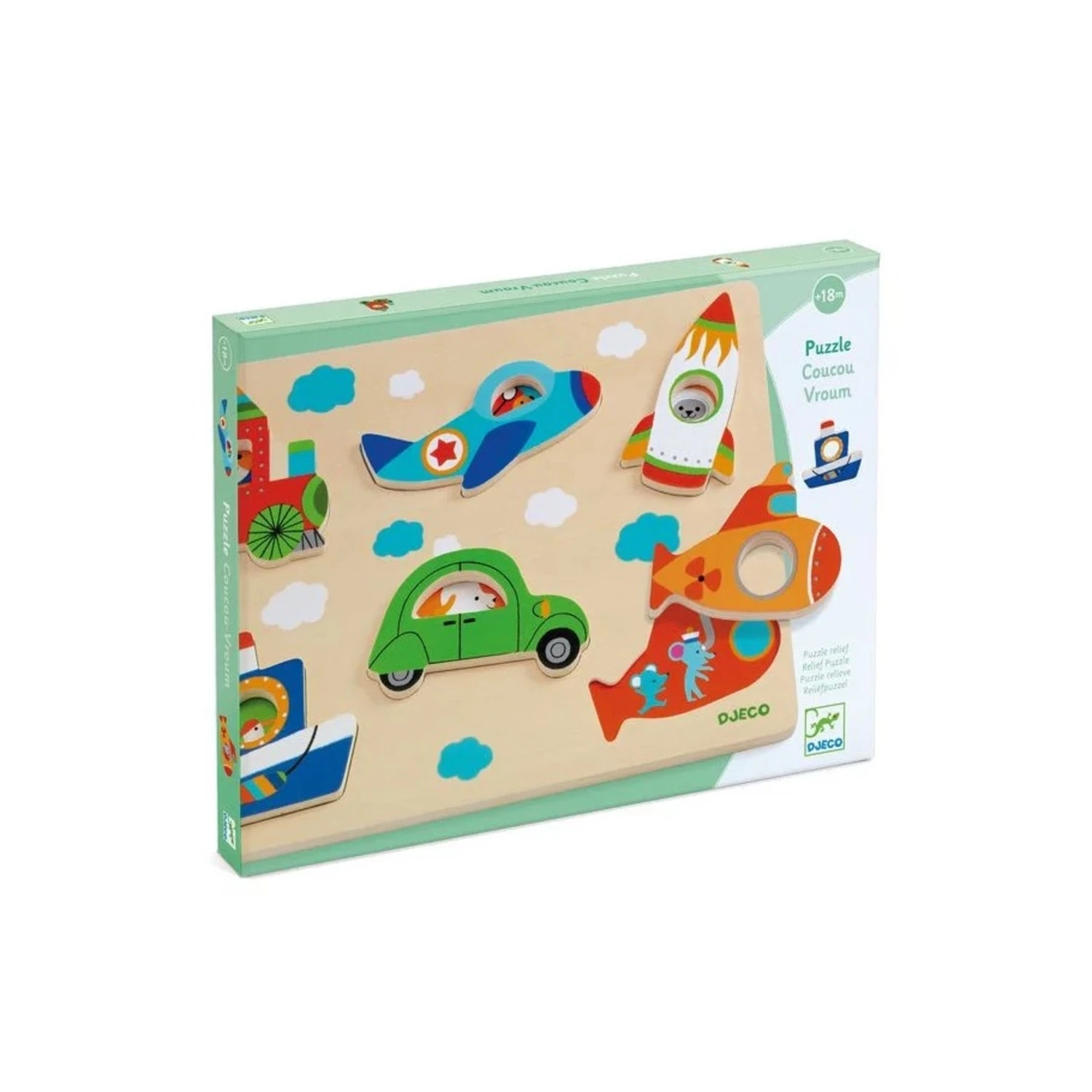 Djeco Puzzle à Encastrer - Coucou Vroum 3 Djeco Puzzle à Encastrer - Coucou Vroum – Image 3