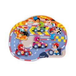 Janod Puzzle Happy Voitures De Course (6 Pièces)